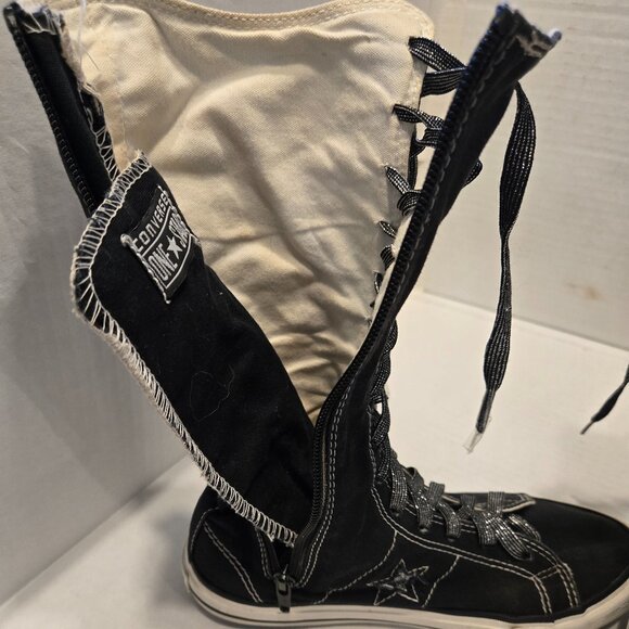 CONVERSE JUNIOR ONE STAR CALF HIGH LACE UP SNEAKERS - Picture 6 of 10
